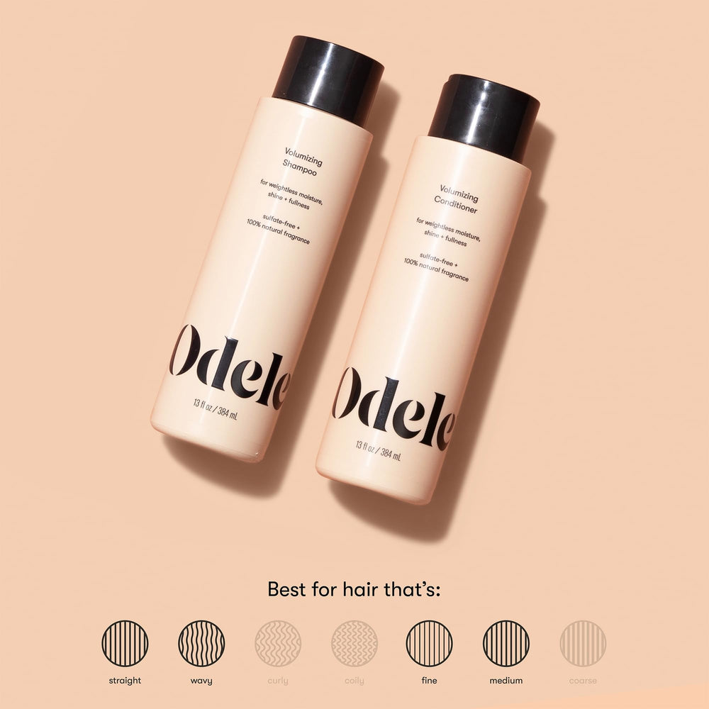 Odele gift-set packaging highlights a complete sulfate-free regimen for daily shine