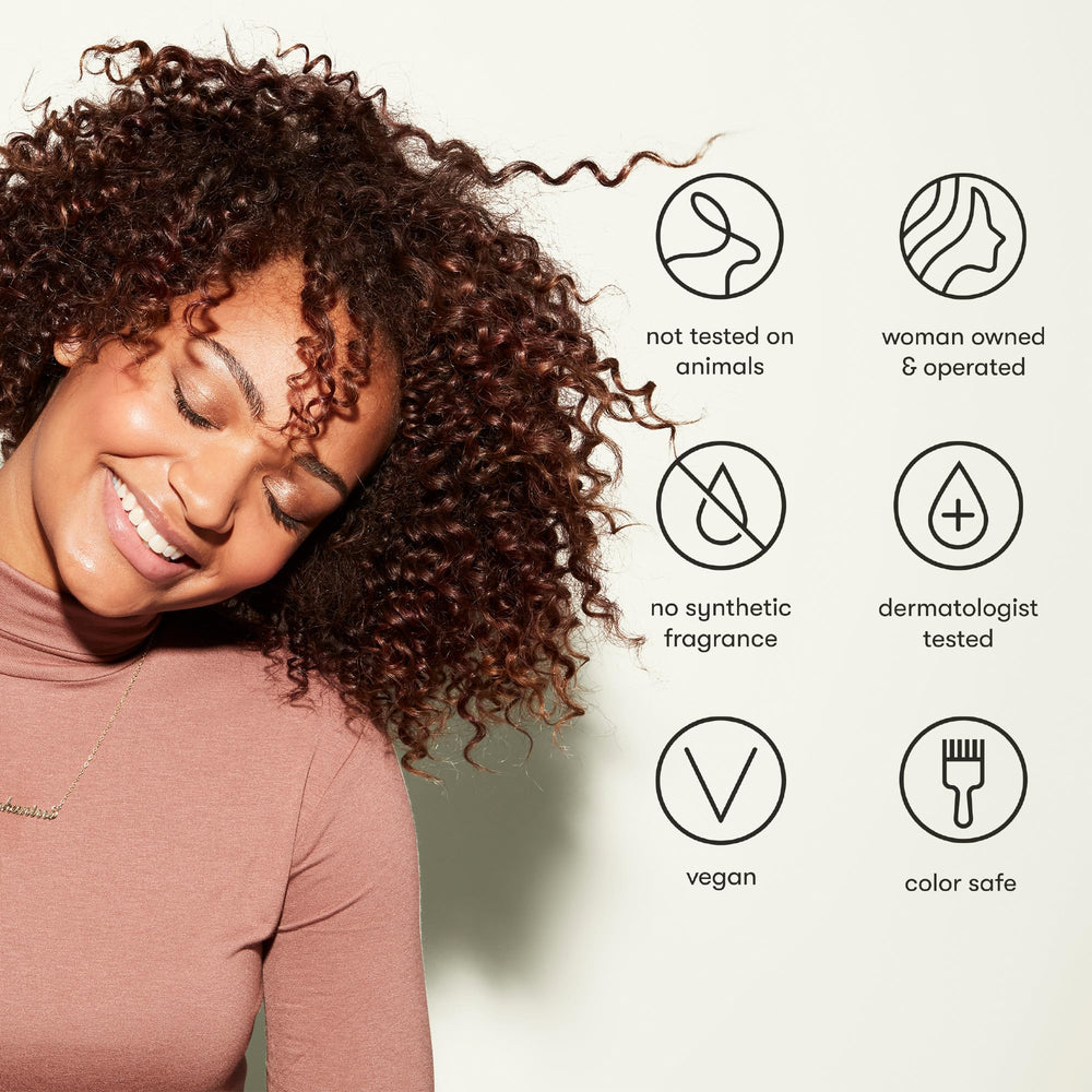 Odele hair oil bottle-dermatologist-tested badge conveys safe, color-safe formula.