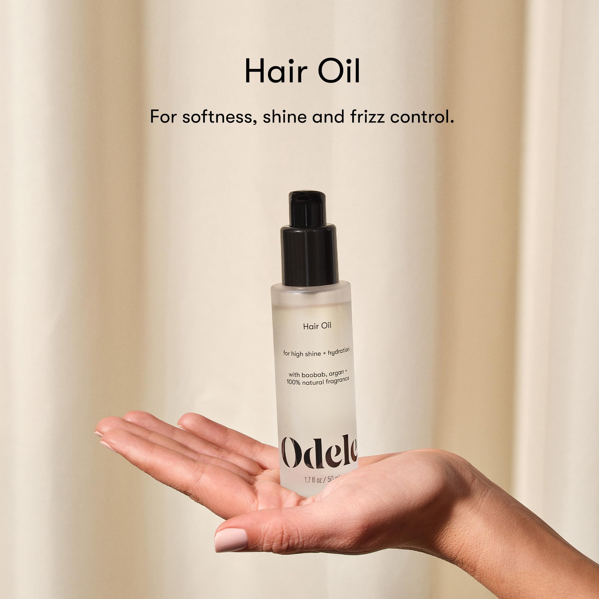 Odele hair oil ingredients-camellia-baobab-argan shows nourishing blend for healthy hair.