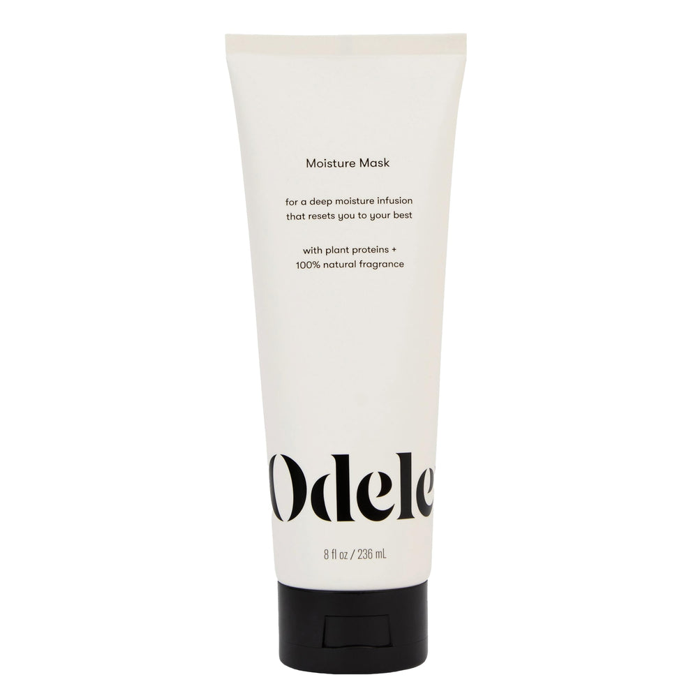Mascarilla hidratante de Odele para cabello, frasco visible, ofrece hidratación profunda y suavidad