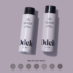 Odele Purple Shampoo and Conditioner gift set packaging ideal for color-care routines.