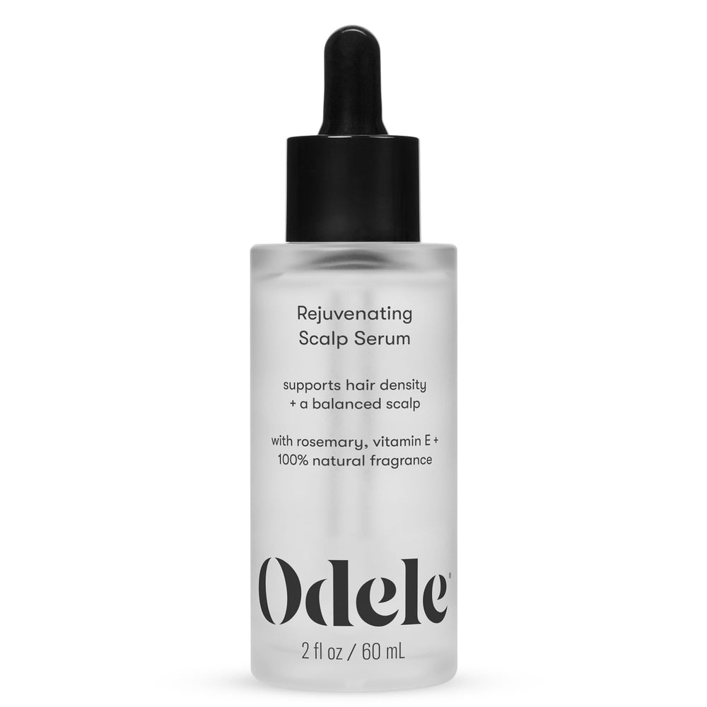Odele rejuvenating scalp serum bottle with rosemary for a refreshed, nourished scalp and fuller-looking hair