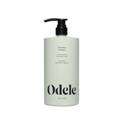 Odele smoothing shampoo bottle shows moisture and frizz control for straight to curly hair.
