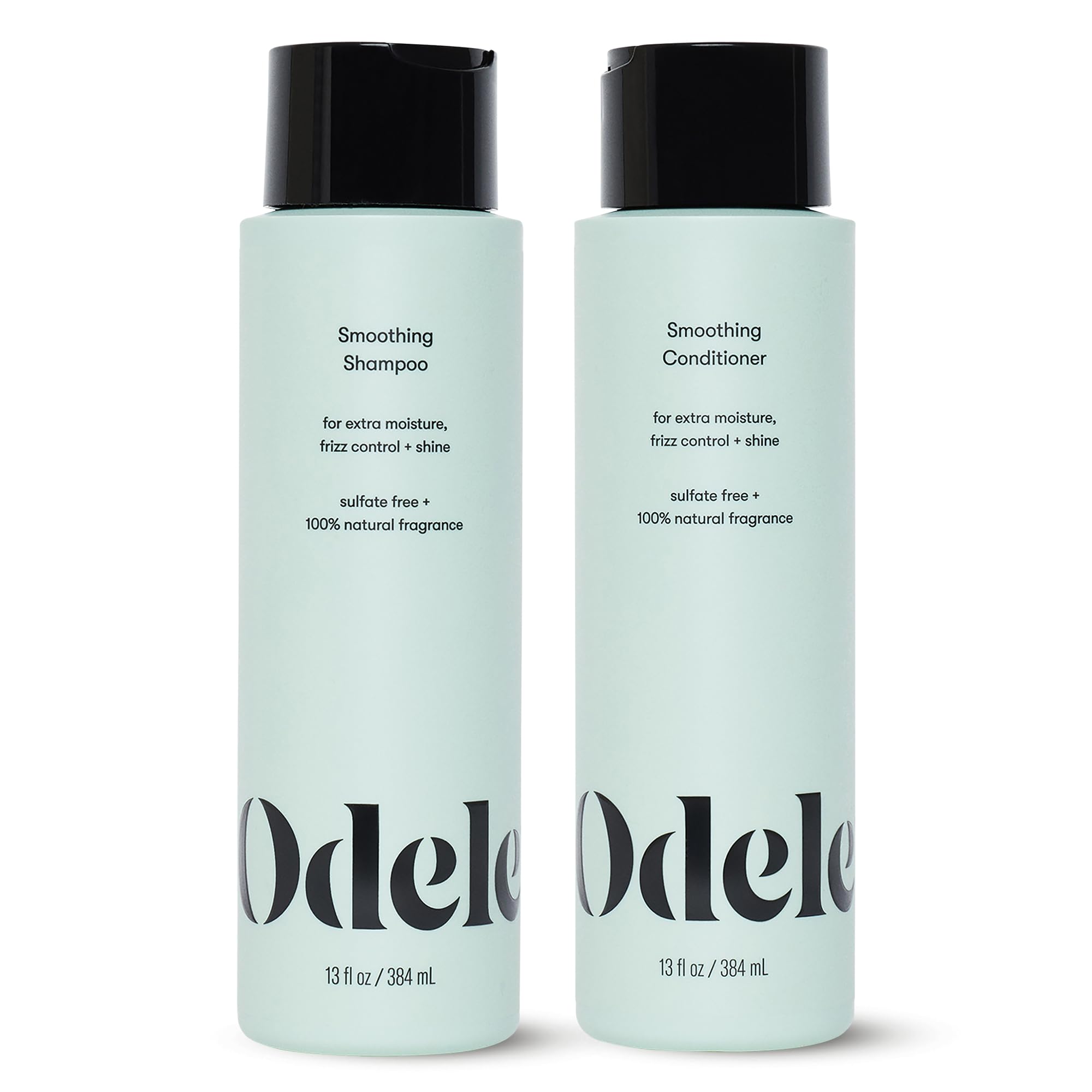 Odele Smoothing Shampoo bottle for frizz control and shine.