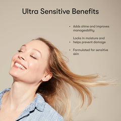 Close-up of Odele Ultra-Sensitive ingredients label with amino acids and oat extract