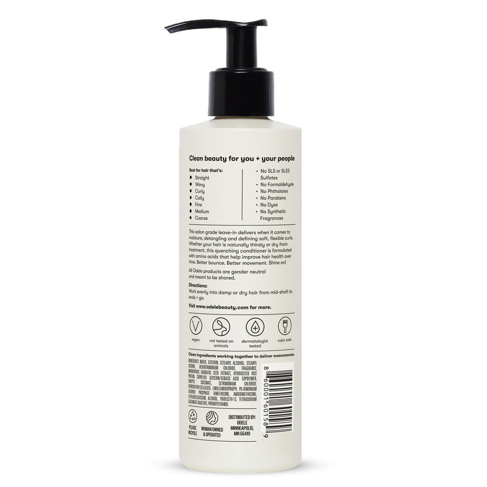 Ingredients focus on amino acids in Odele vegan leave-in conditioner