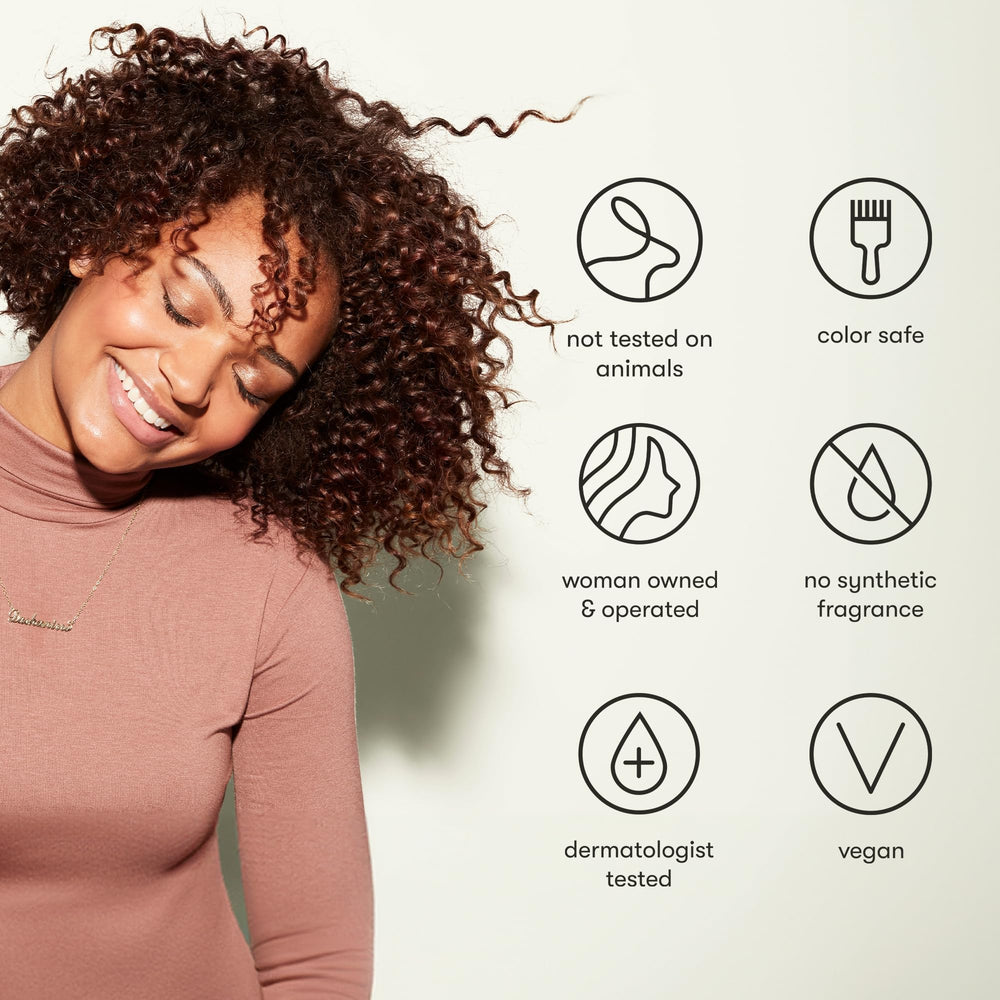 Towel-dried hair with Odele vegan leave-in conditioner