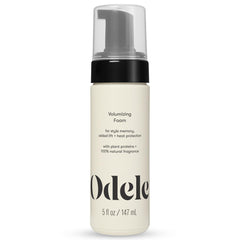 Odele Volumizing Foam Bottle showing lift and lightweight texture for voluminous hair.