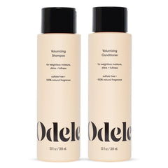 Odele volumizing shampoo bottle demonstrates weightless cleanse for fuller hair