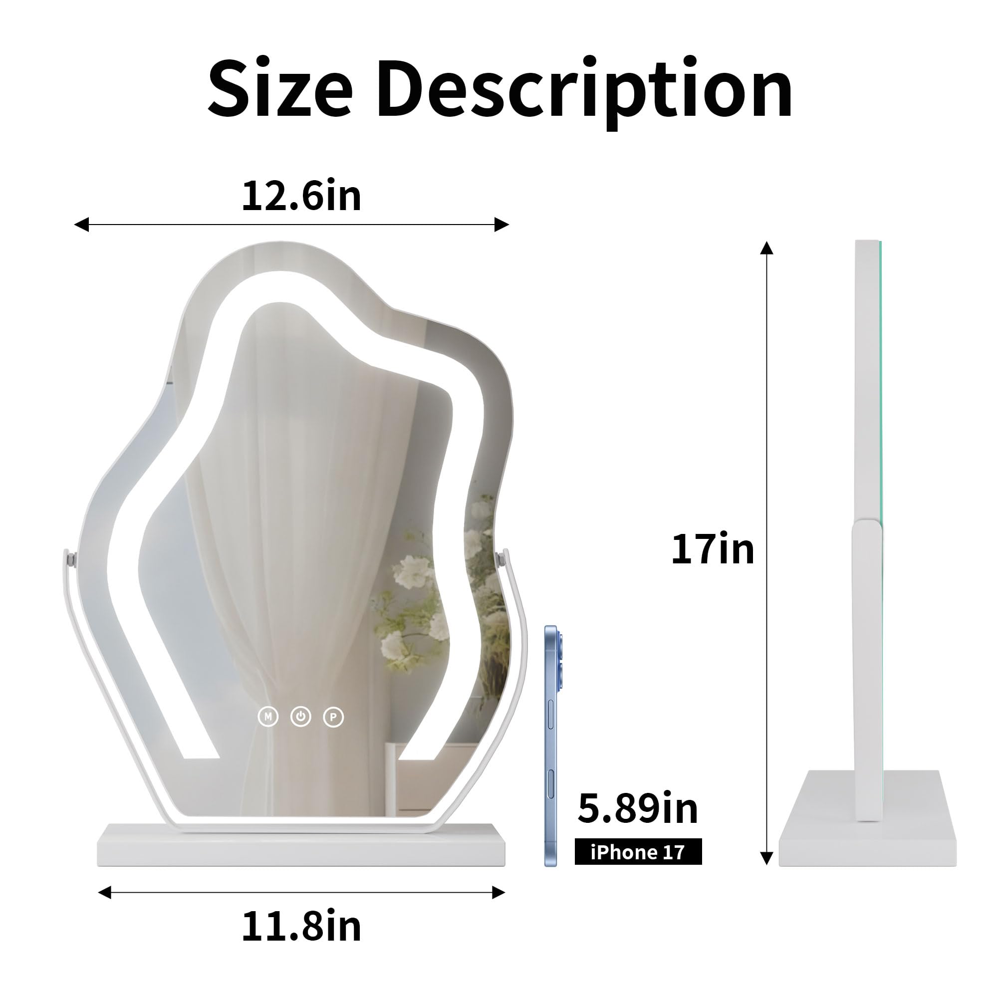 Odermirror smart-touch control lets you adjust lighting for flawless skincare routines.