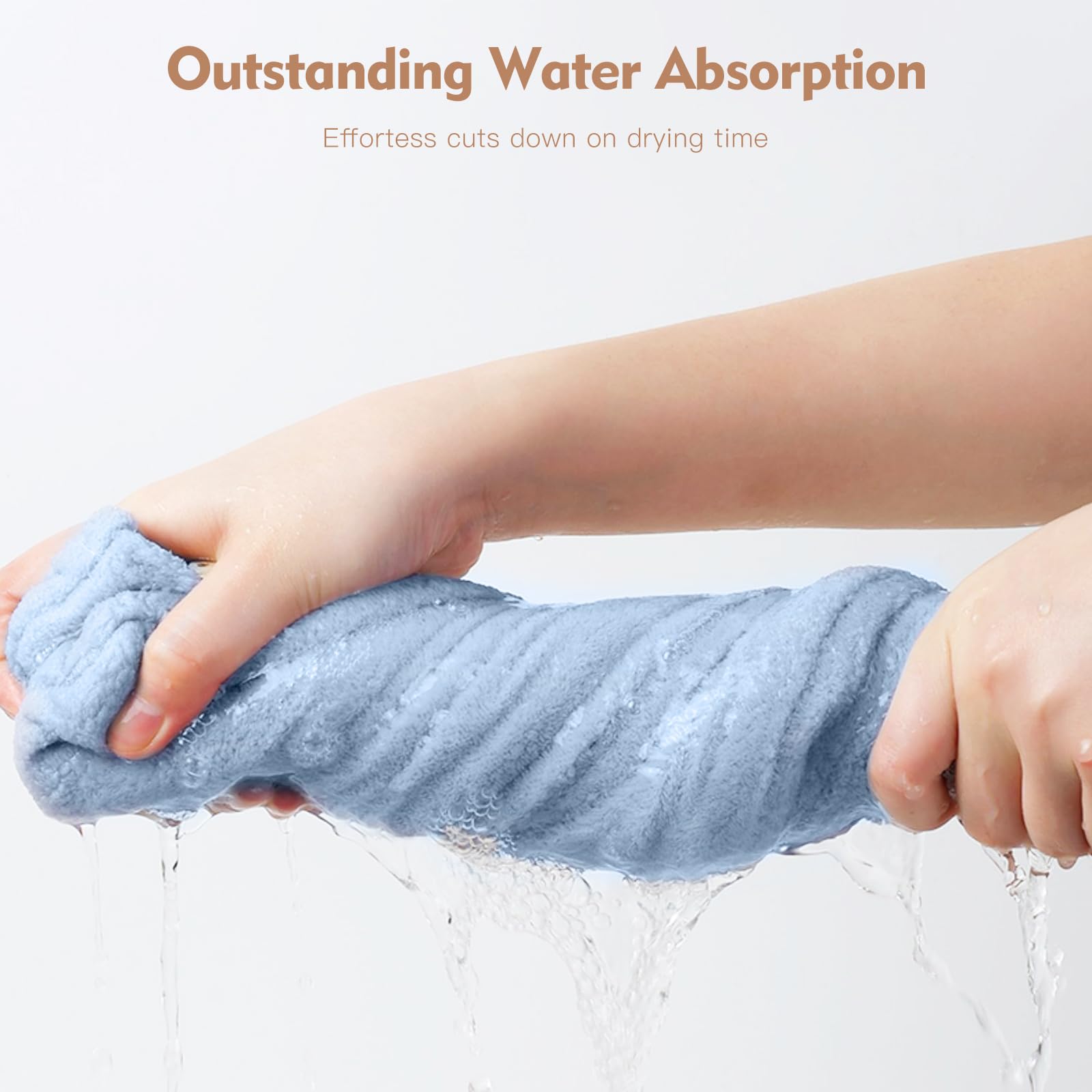 OEAGO microfiber hair towel daily-use setup ready for busy mornings