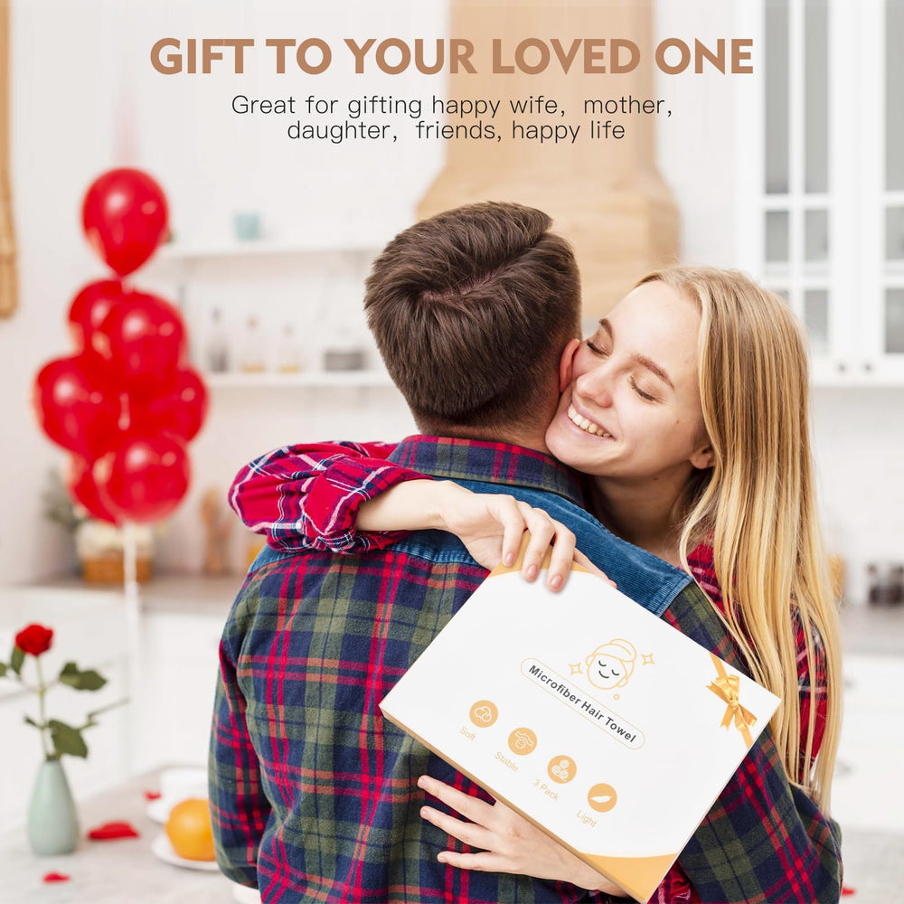 OEAGO microfiber hair towel gift packaging appeals as stocking stuffer