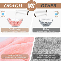 OEAGO microfiber hair towel lightweight fit supports comfortable wrap