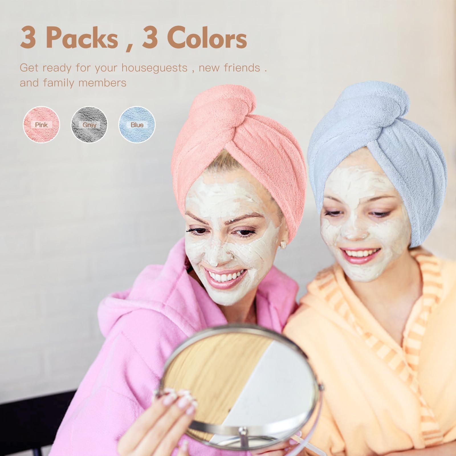 OEAGO microfiber hair towel travel-ready design for on-the-go drying