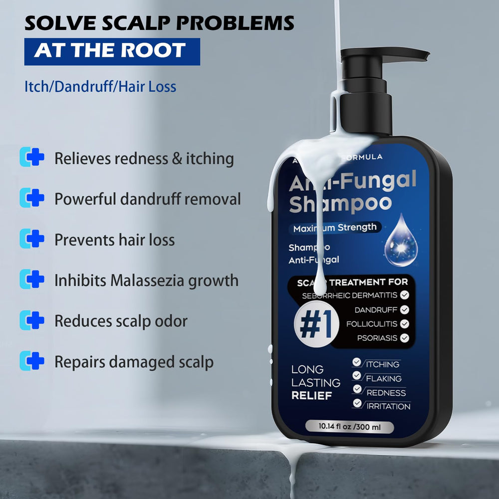 oely antifungal shampoo dryness-relief scenario highlights healthier scalp after use