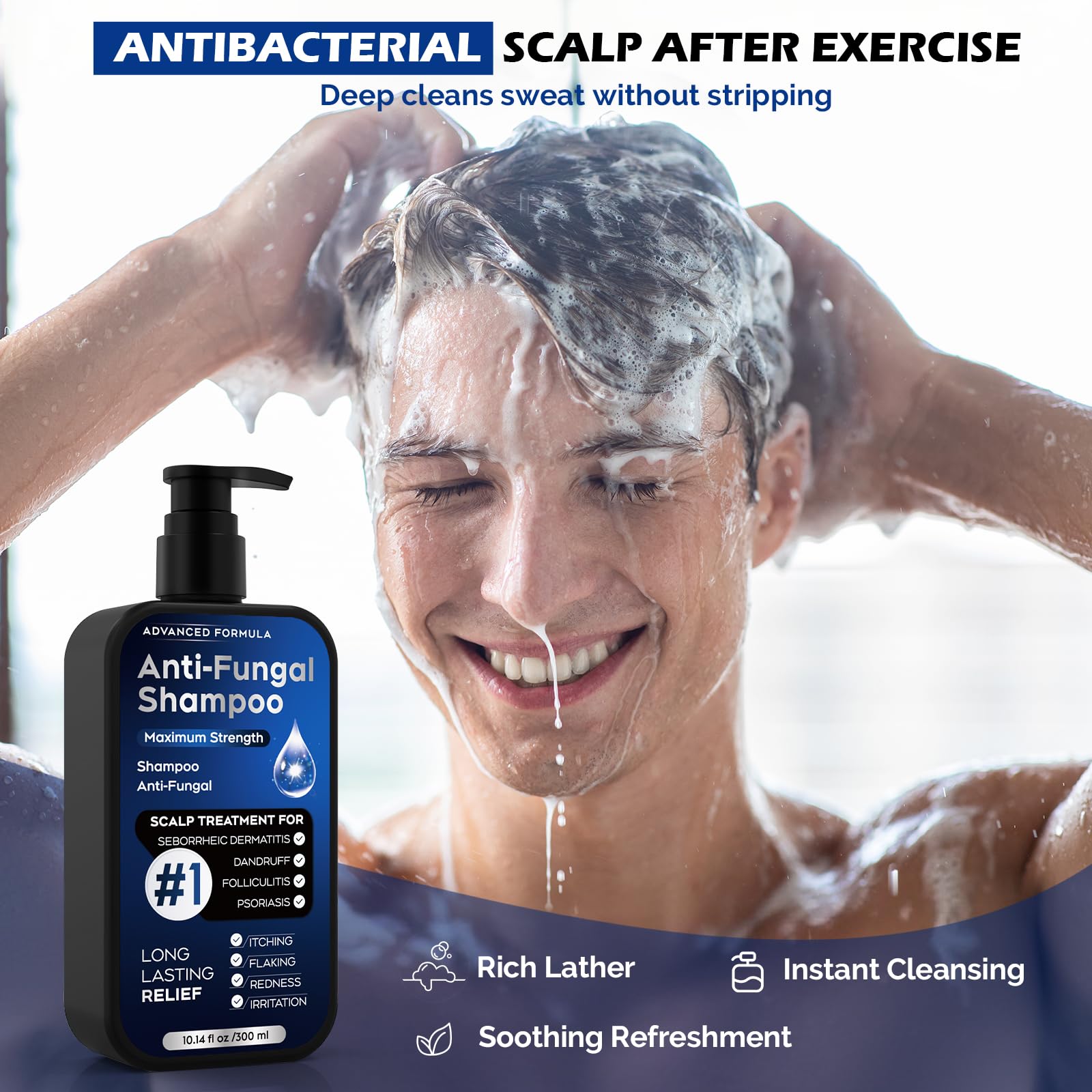oely antifungal shampoo packaging closeup highlights root-targeted care for dandruff