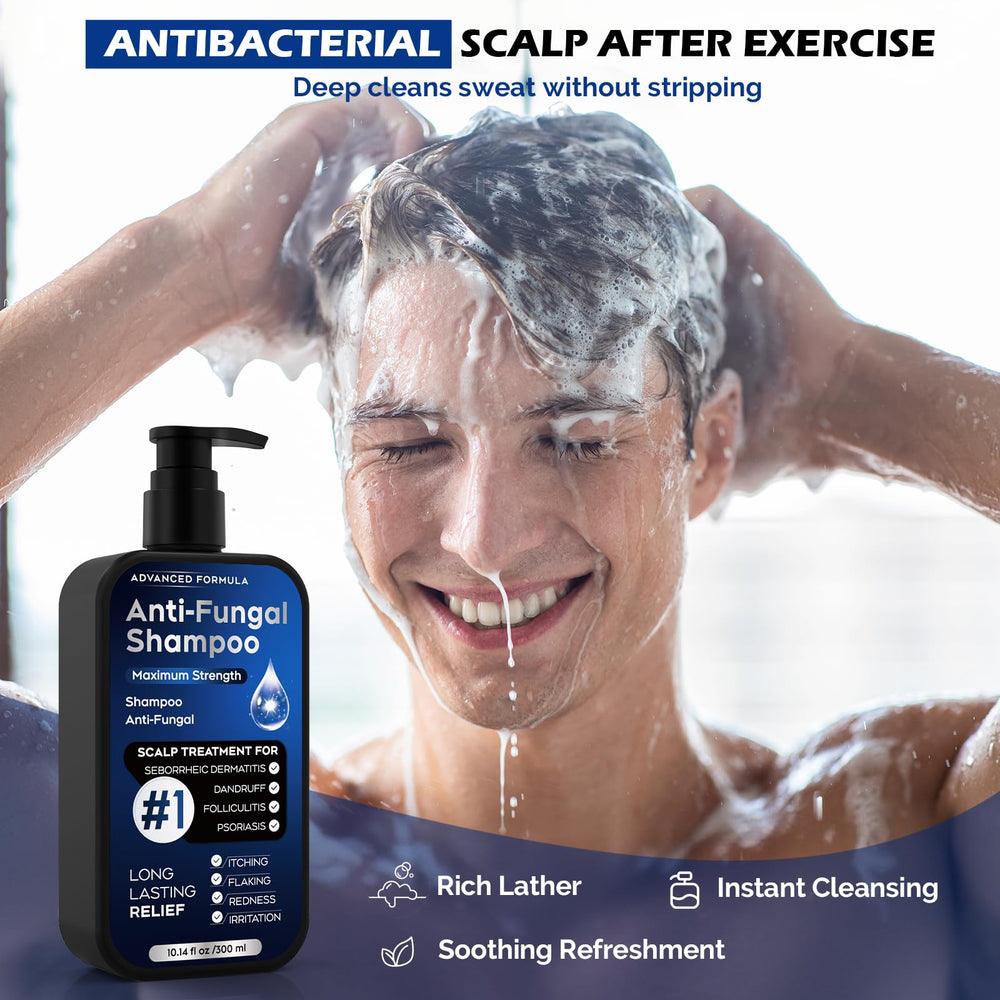 oely antifungal shampoo packaging closeup highlights root-targeted care for dandruff