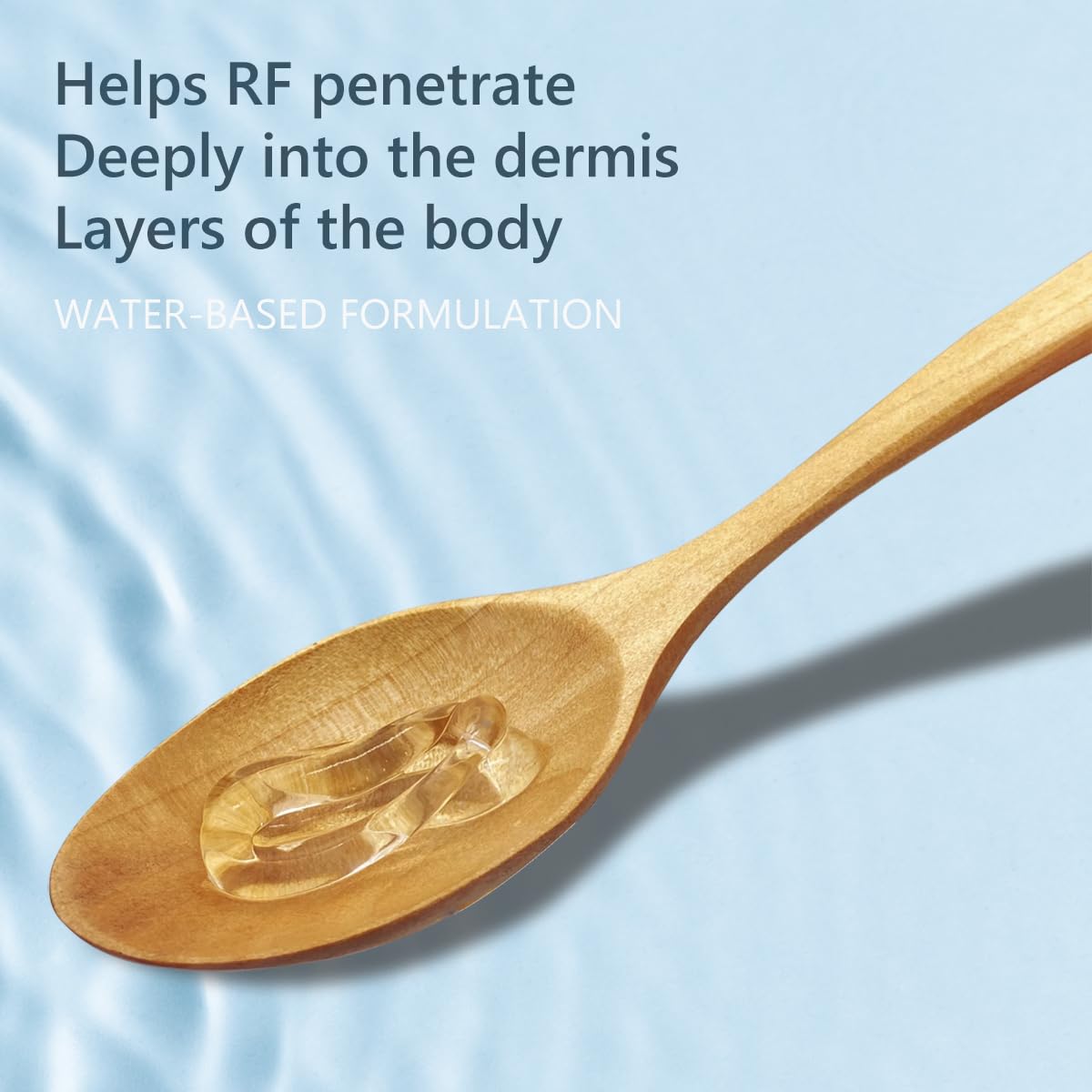 Oeneis RF Gel glide-on application on cheek demonstrates easy spreading during use.