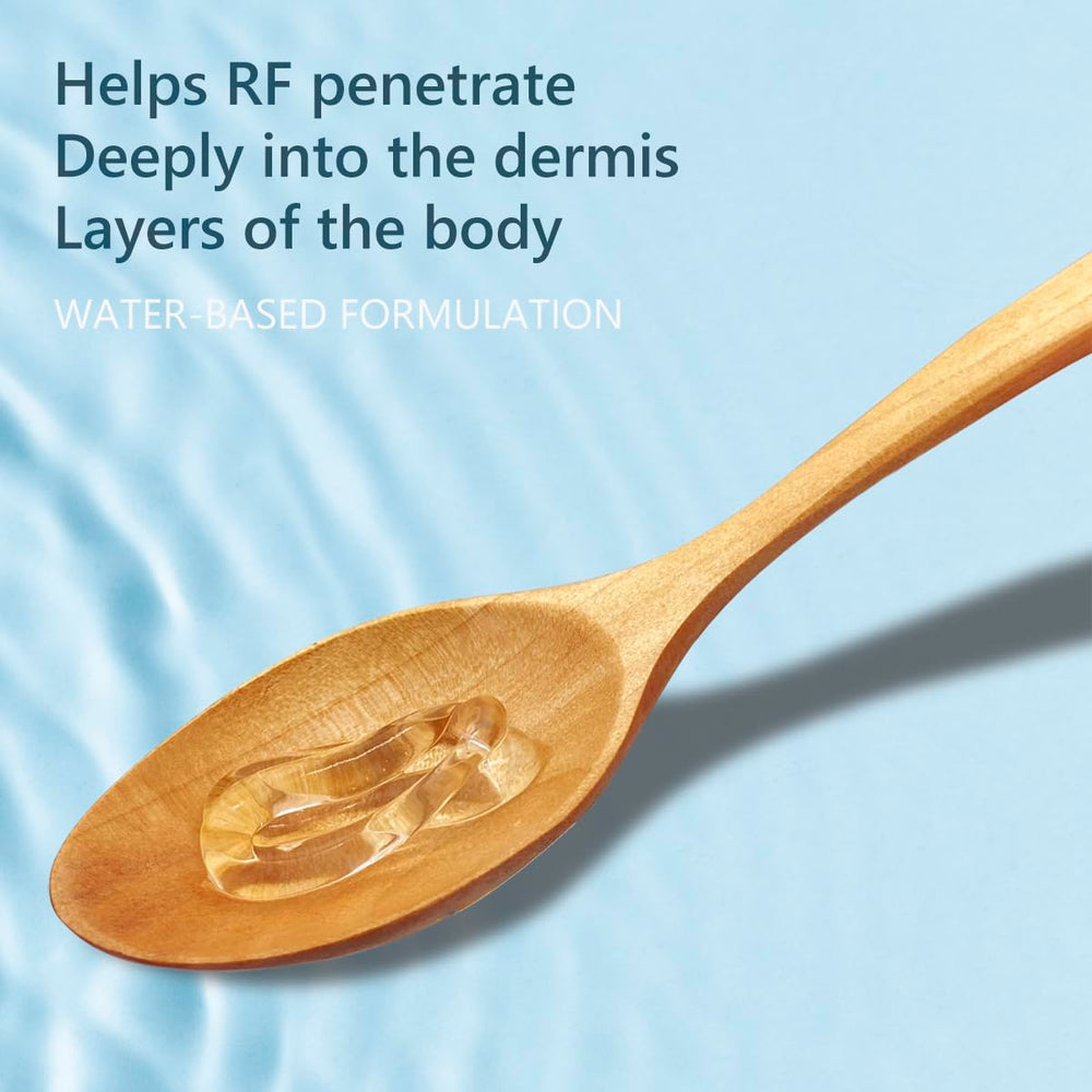 Oeneis RF Gel glide-on application on cheek demonstrates easy spreading during use.