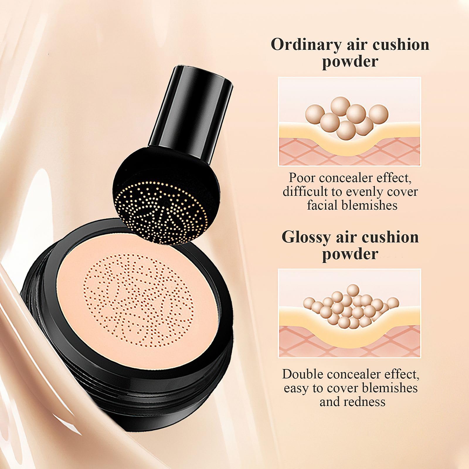 OETUIOW CC Cream muestra el cuidado de la piel al combinar maquillaje.