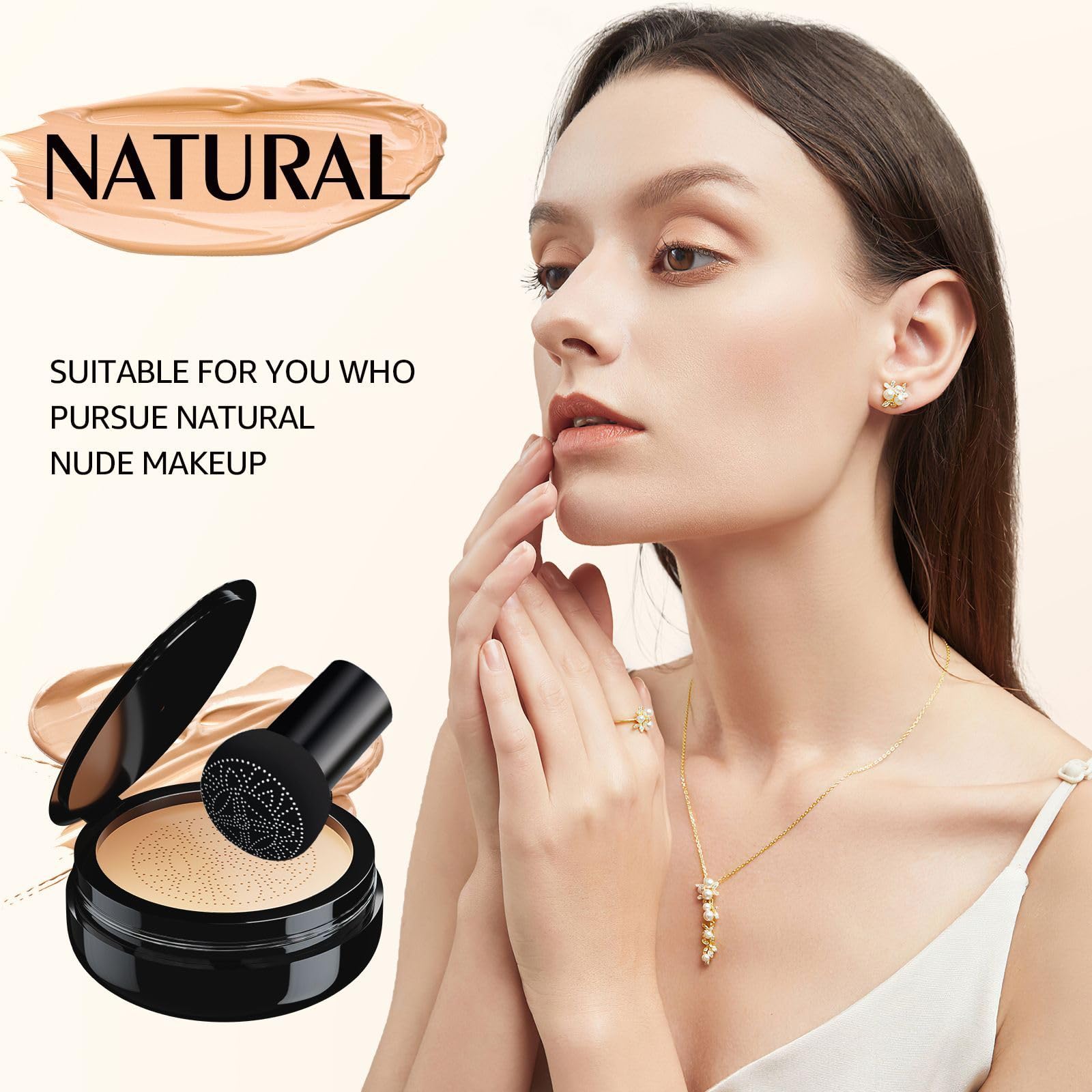 OETUIOW CC Cream tono natural iguala la piel con efecto luminoso suave.