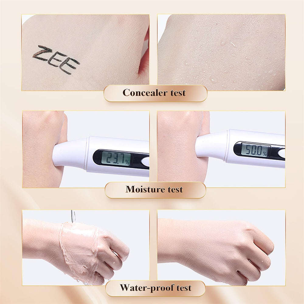 OETUIOW Full-coverage concealer effect visible on skin