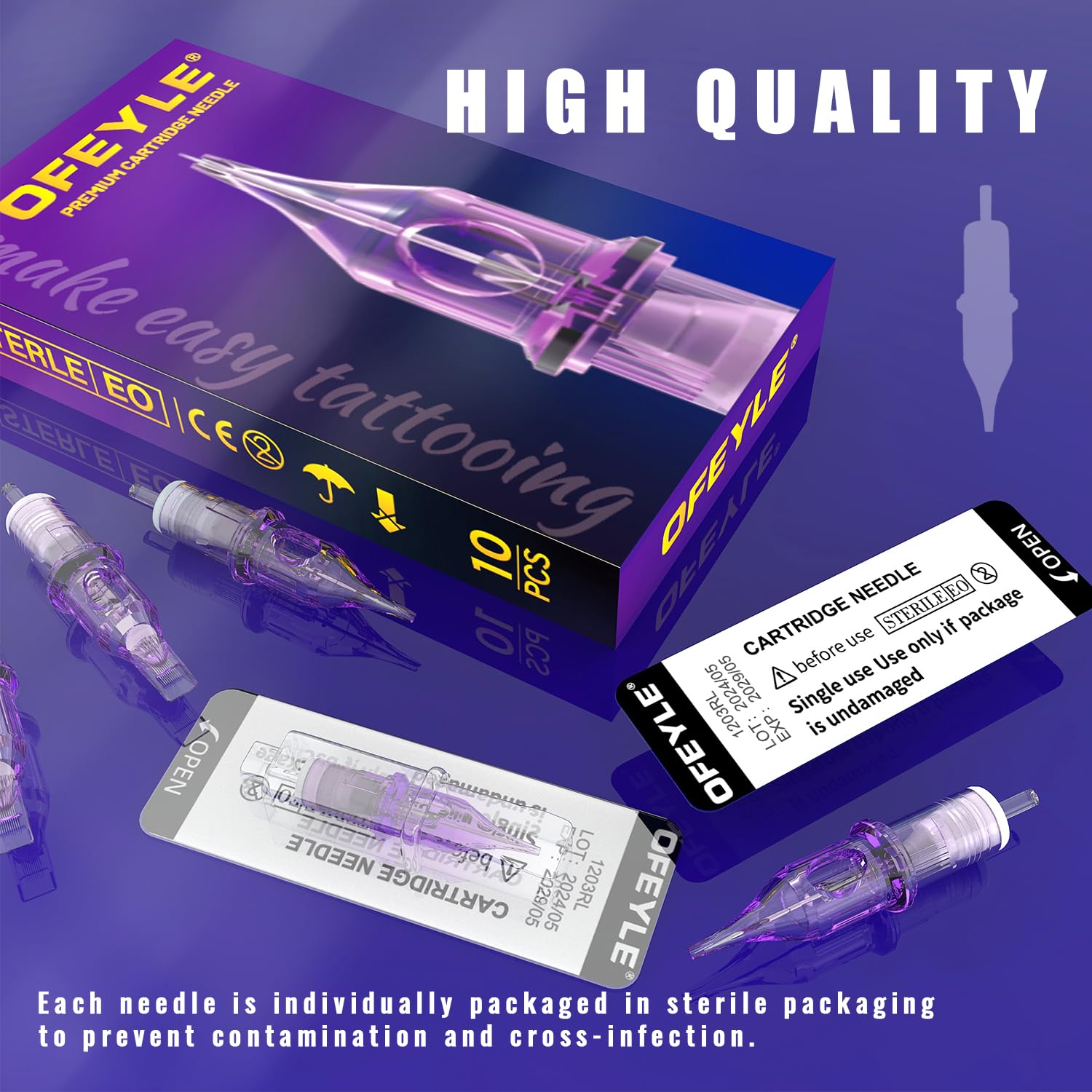 OFEYLE cartridges work with standard grips and machines for easy integration.