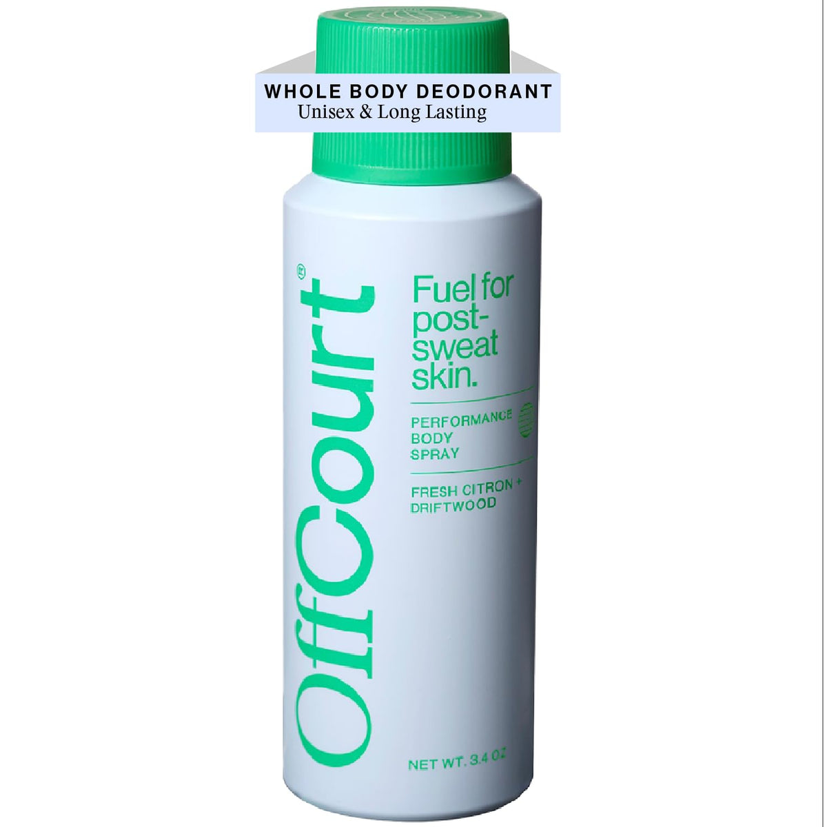 OffCourt Natural Body Spray bottle front view for daily fragrance.