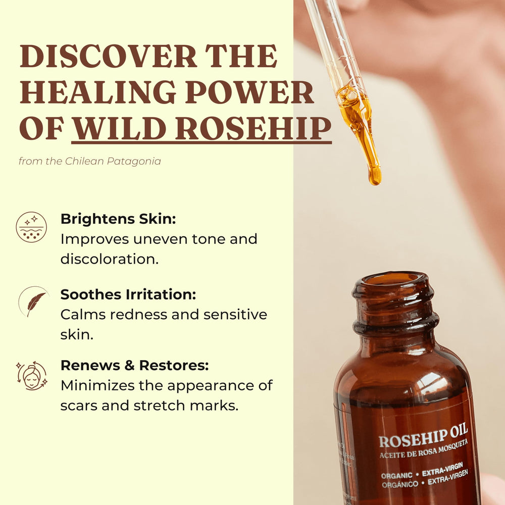 Offernova Rosa Mosqueta oil on skin provides quick absorption and balanced glow.