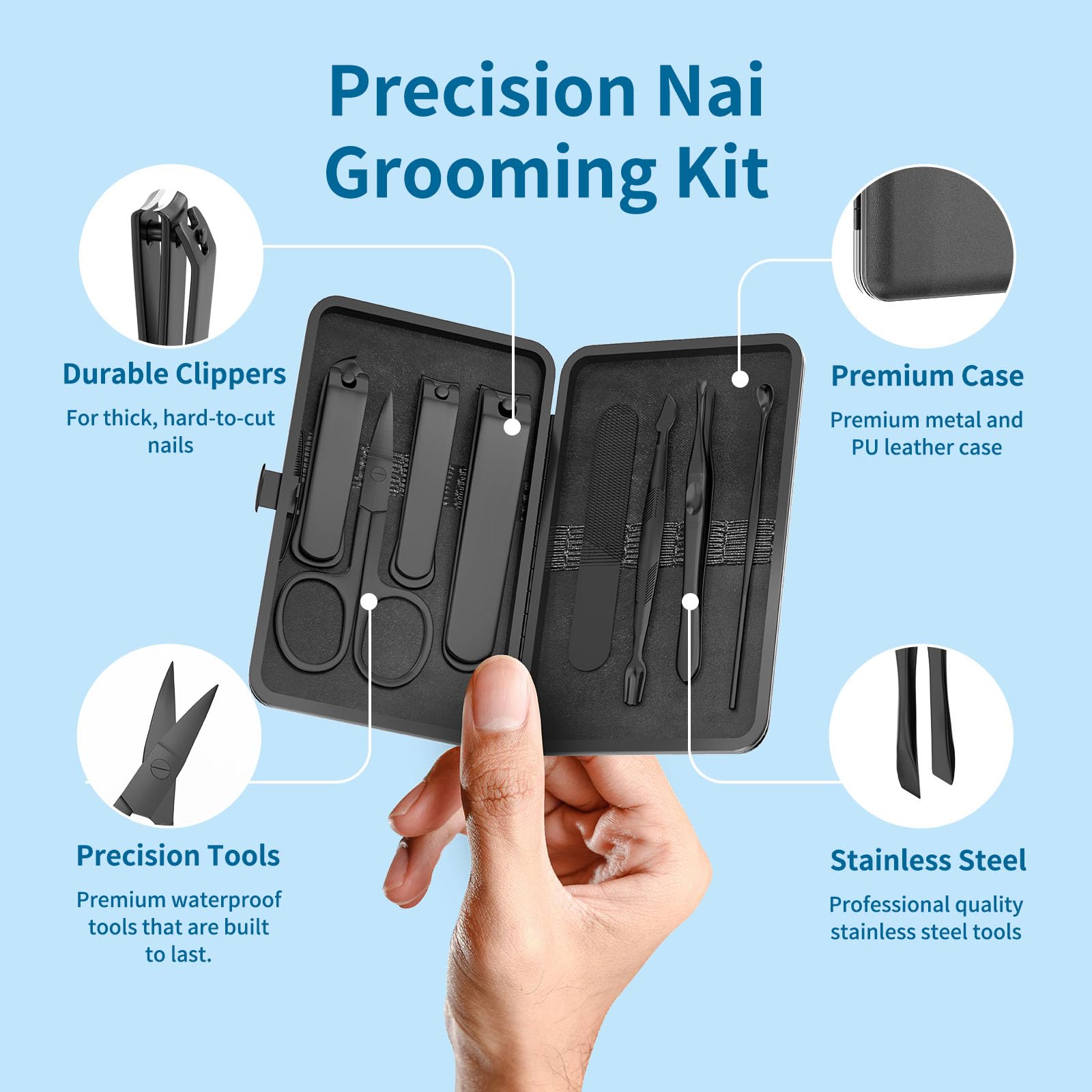 OFIDUS stainless steel mens nail clippers delivering precise trims for hands and feet