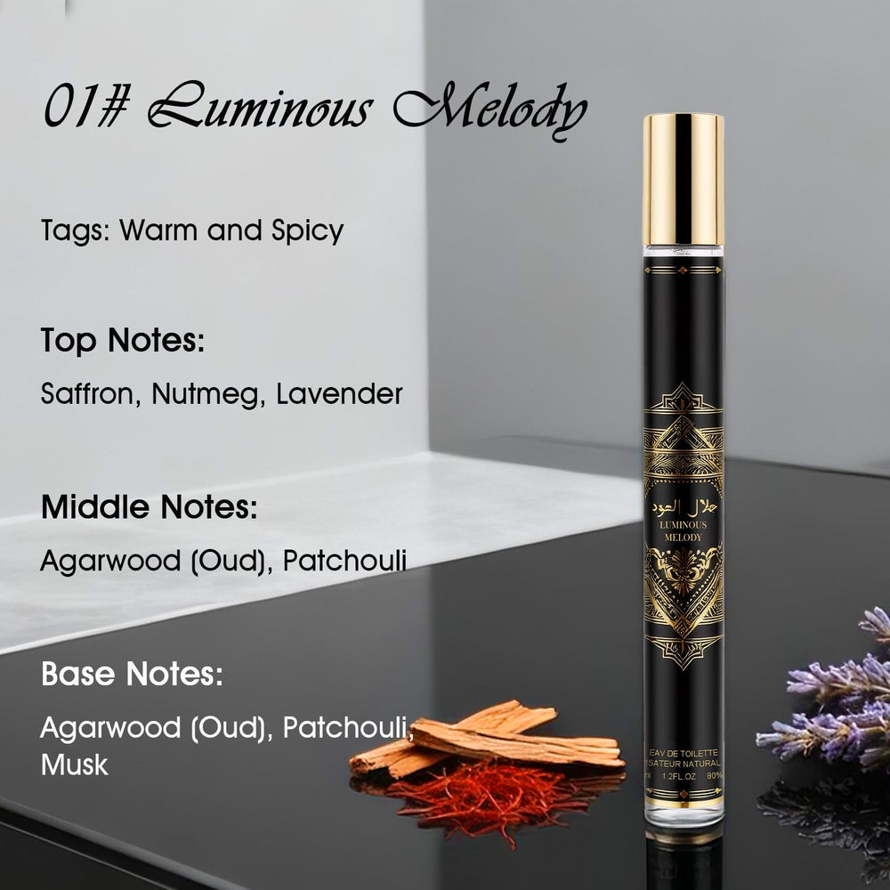 OFUN four 35ml cologne sampler bottles, travel-size and ready for on-the-go use.
