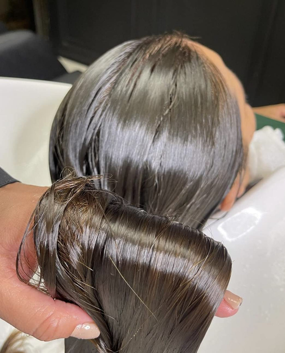 OGC hair straightening iron used for sleek, lasting results