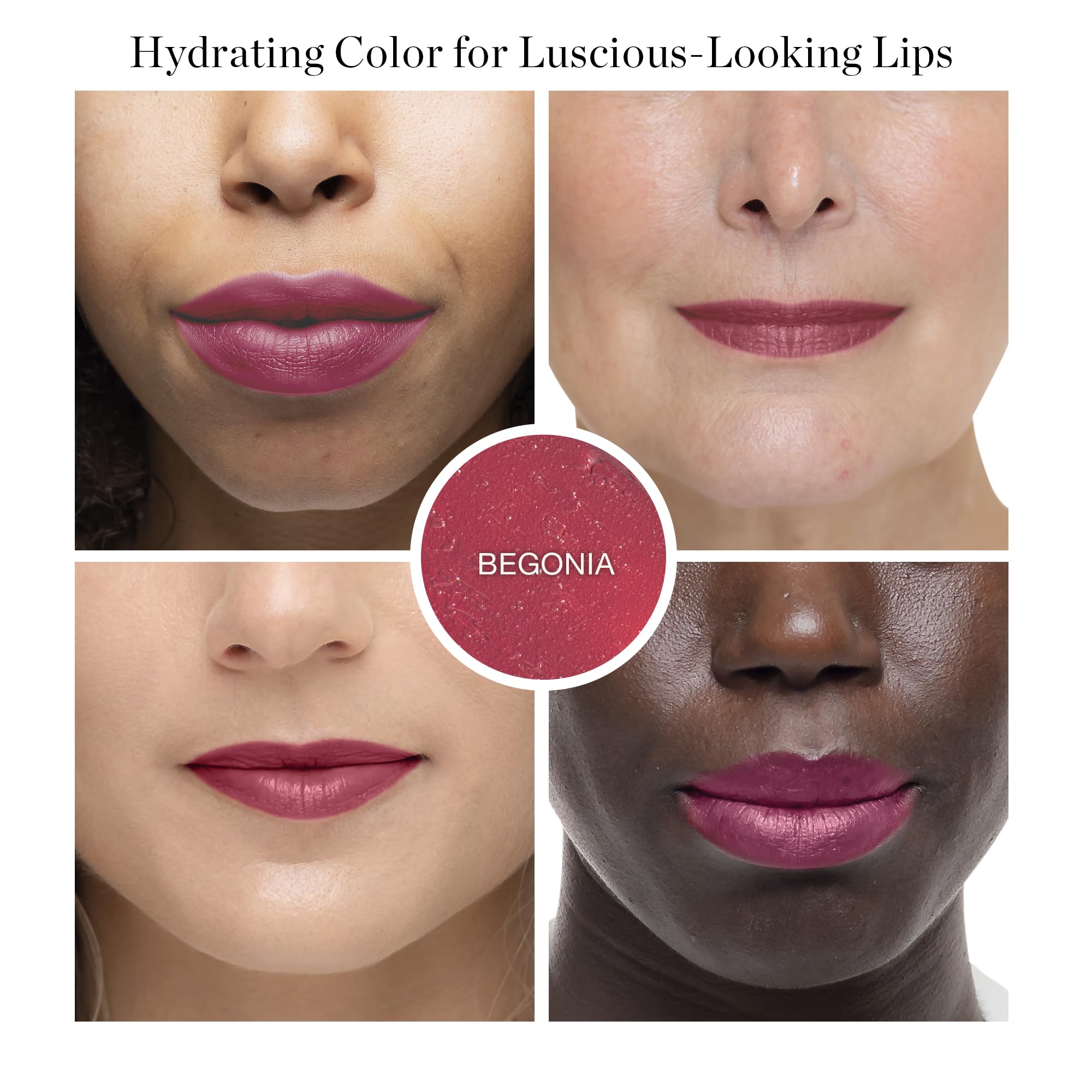 Ogee Begonia lip oil application demonstrates buildable color and smooth feel.
