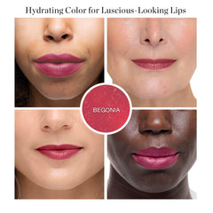 Ogee Begonia lip oil application demonstrates buildable color and smooth feel.