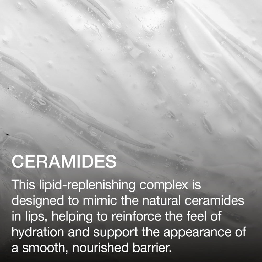 Ceramides and plant oils hydrate and strengthen the lip barrier.