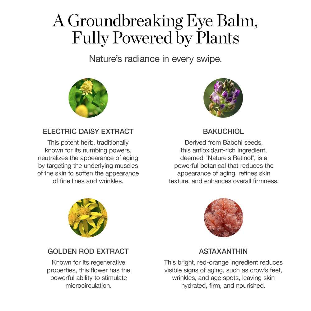 Ogee Botanical Eye Balm application demonstrates around-eye use for refreshing moisture.