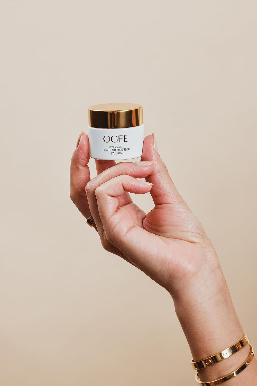 Ogee Botanical Eye Balm USA-made label emphasizes clean and safe skincare.