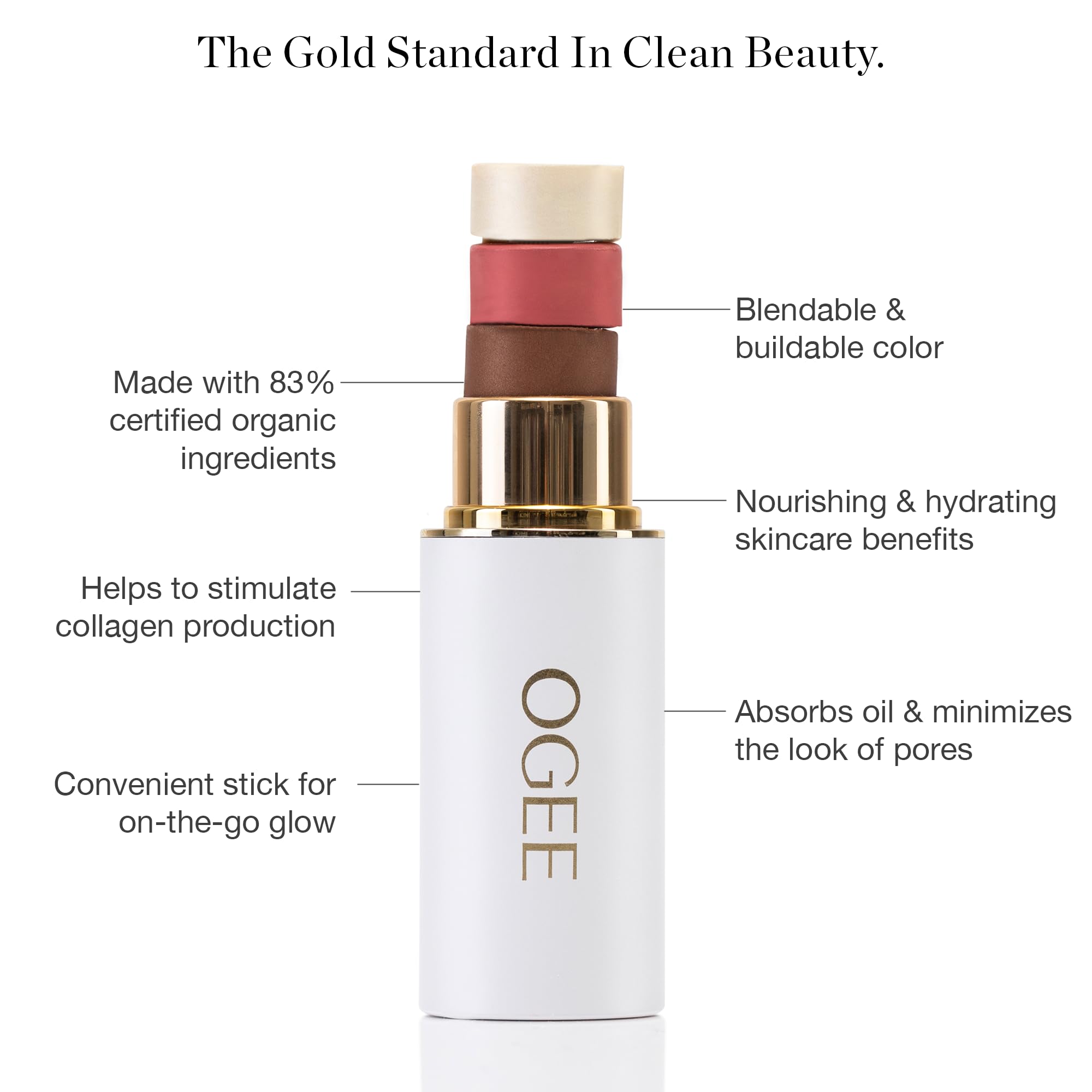 Ogee bronzer stick close-up showing creamy texture for contour