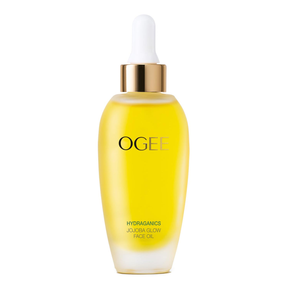 Ogee Jojoba Glow Face Oil bottle highlighting organic hydration and premium glow