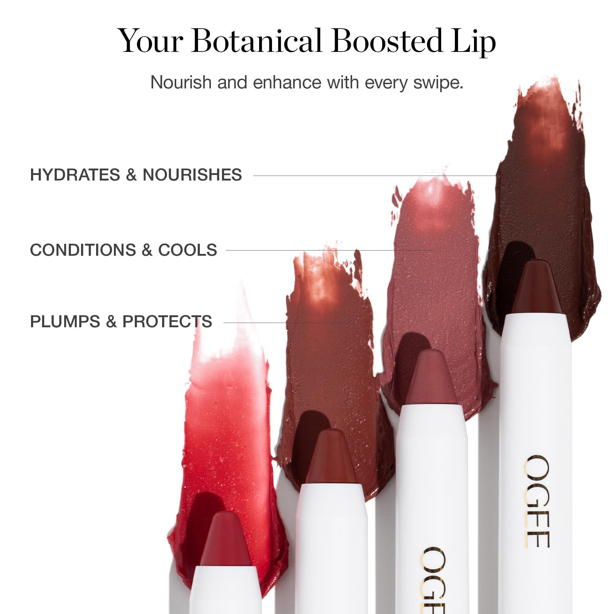Ogee Petunia Hyaluronic acid detail shows hydrating feel and plump-like effect