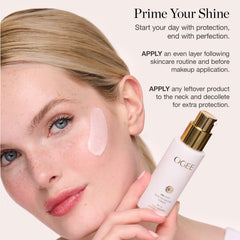 Ogee PROTECT Primer SPF 40 texture-closeup highlighting smooth, breathable coverage for daily wear