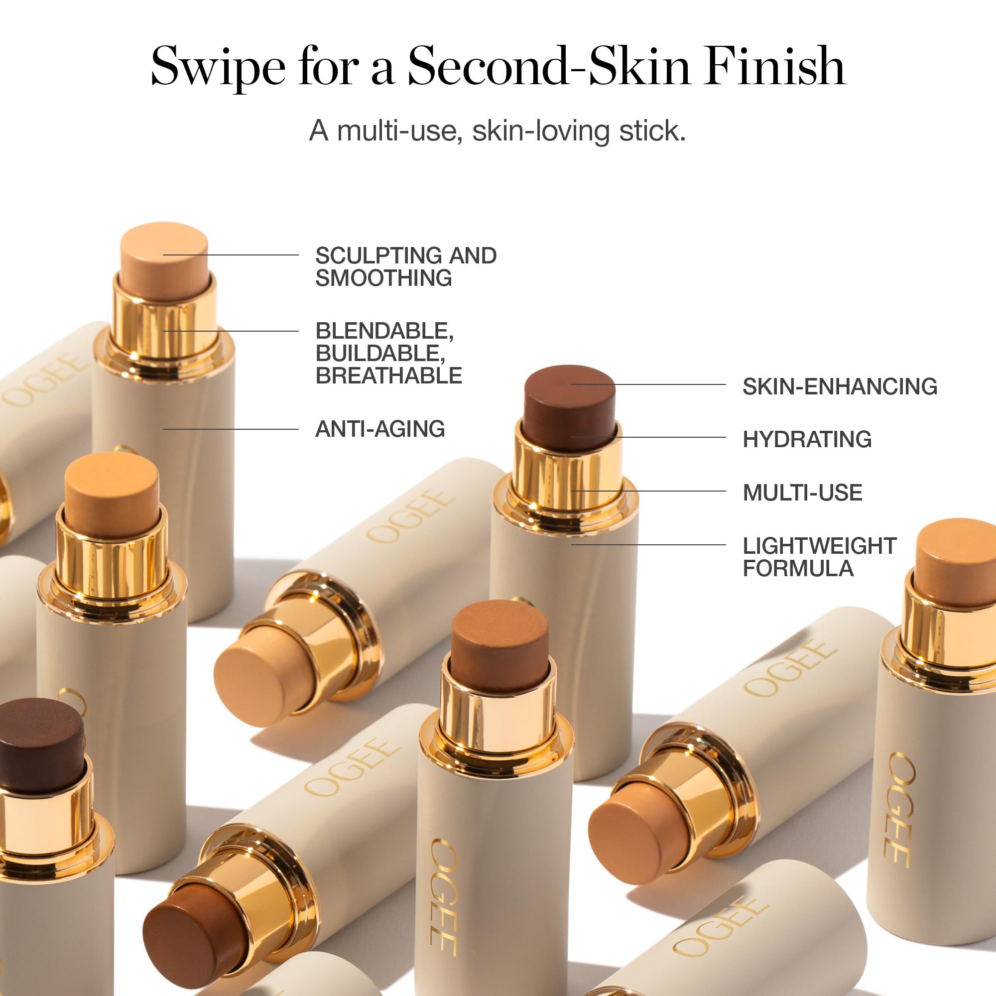 Ogee Foundation Stick close-up with Hyaluronic Acid hydration benefit