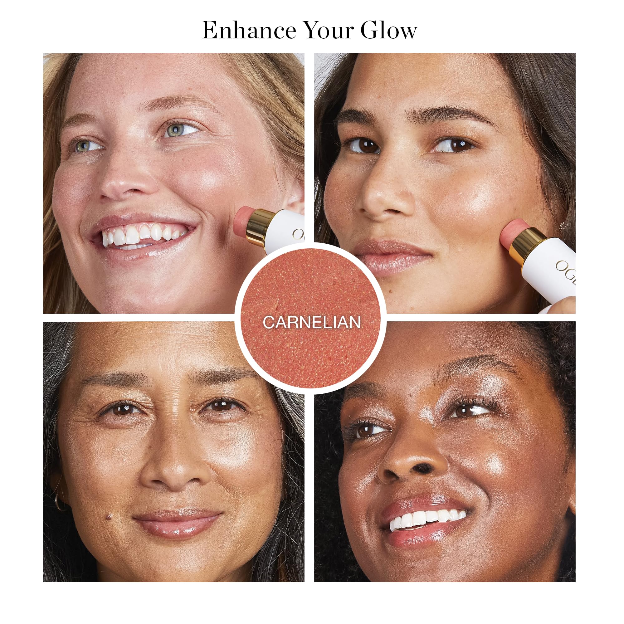 Ogee Sculpted Face Stick Cheek Application provides a buildable rosy flush on cheeks