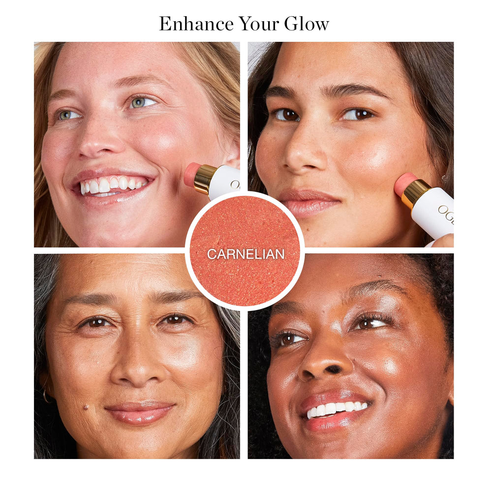 Ogee Sculpted Face Stick Cheek Application provides a buildable rosy flush on cheeks