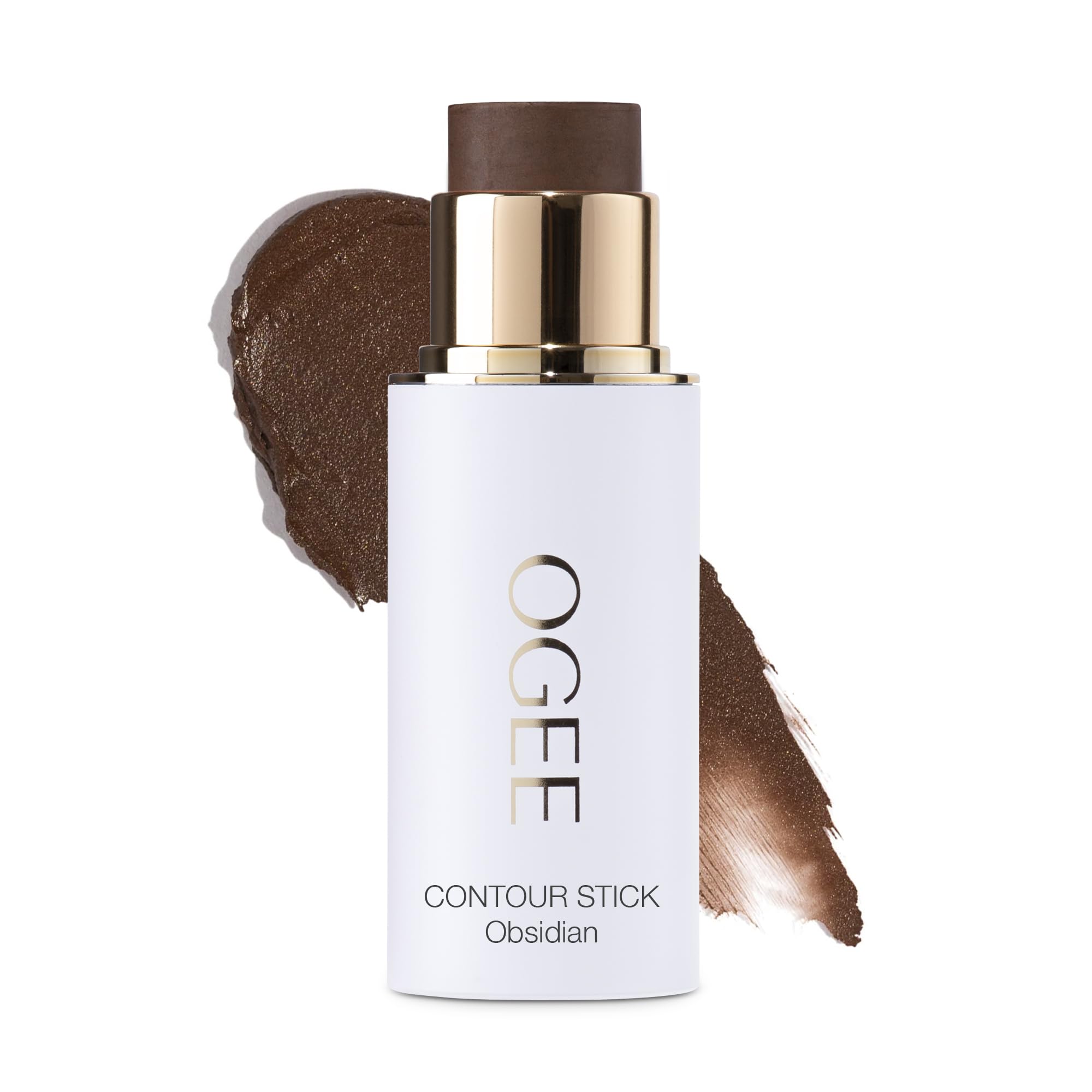 Ogee Sculpted Face Stick Obsidian matte deep bronze applies natural contour with warmth.