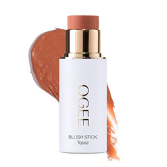 Ogee Sculpted Face Stick Topaz package shows organic blush and highlighter for on-the-go glow