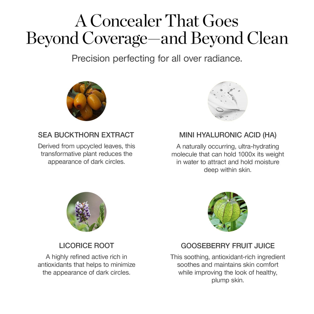 Ogee Rosewood full-coverage concealer on skin for dewy crease-free finish