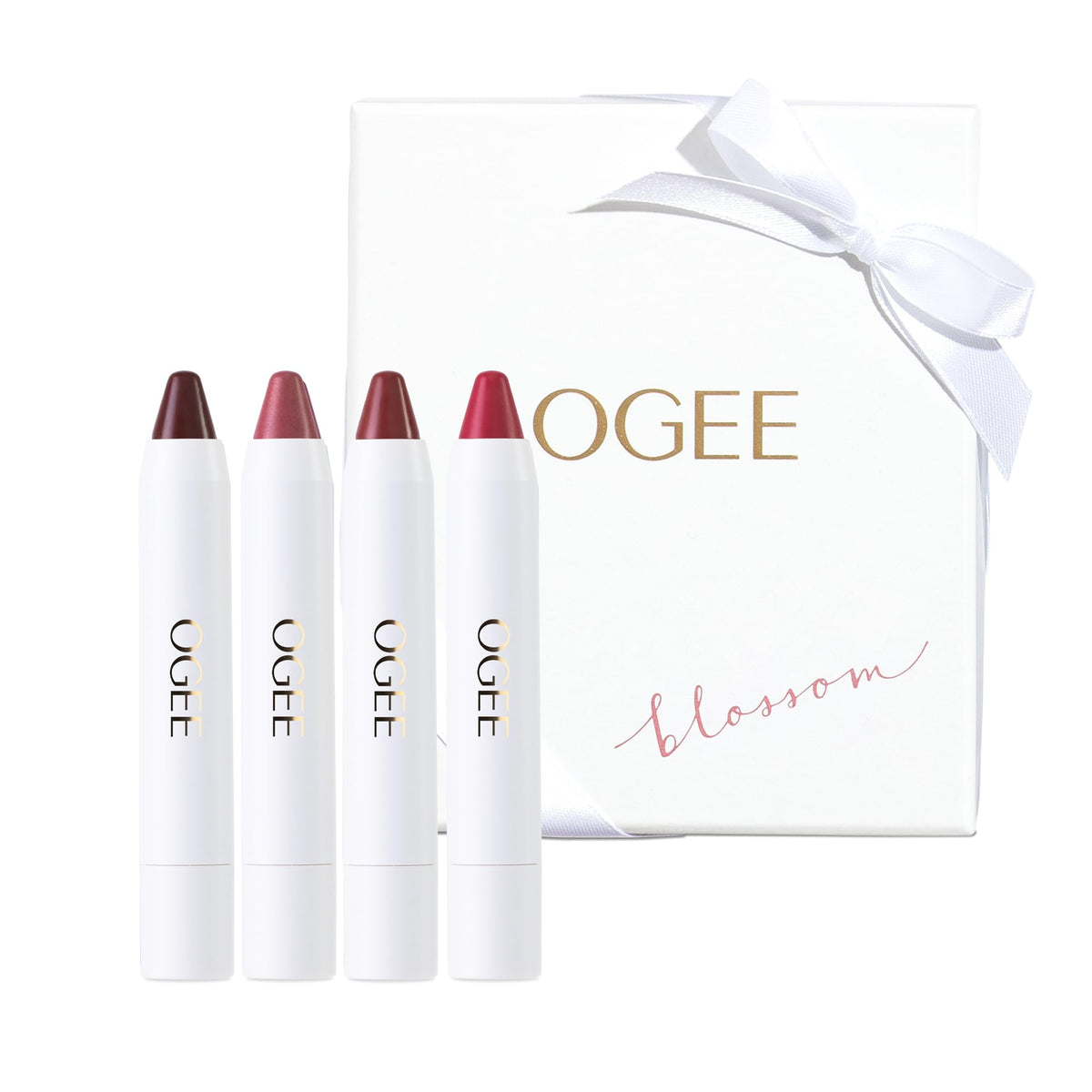 Ogee Blossom Lip Oil Gift Set packaging with premium lip care presentation