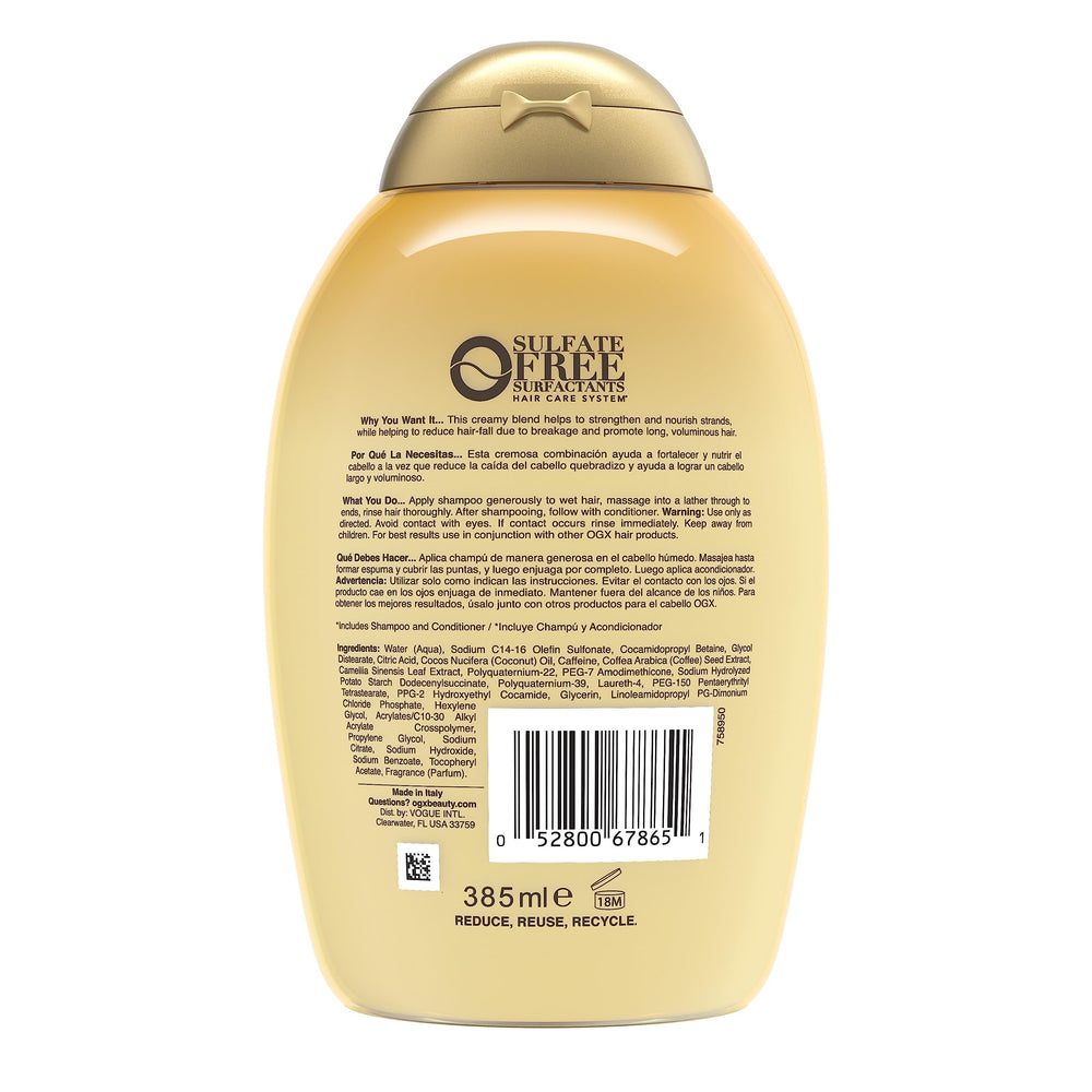 OGX Anti-Hair Fall shampoo on shelf fits into daily haircare routine.
