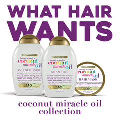 OGX Coarse hair smoothing action shows mask softening thick strands